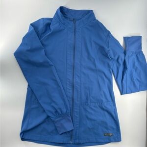 Medcouture Blue Zip-Up Scrub Jacket